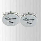 Silver Oval Wedding Cufflinks