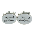 Silver Oval Wedding Cufflinks